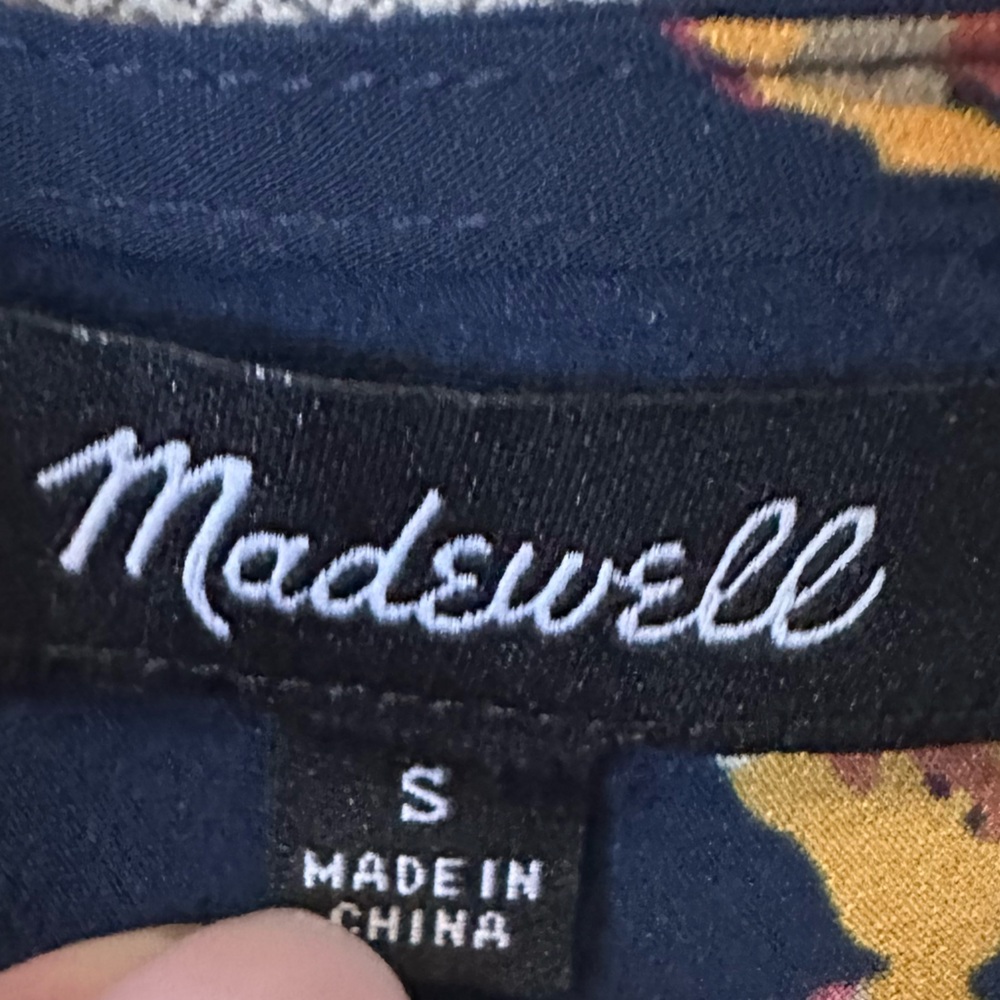 Madewell Navy Floral Blouse - Picture 5 of 6